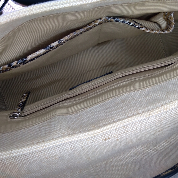 Talbots canvas and faux snakeskin handbag - Picture 5 of 6